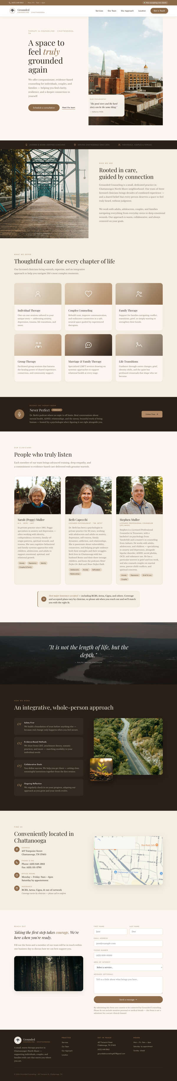 Grounded Counseling redesigned website