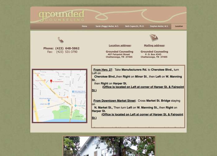 Grounded Counseling old website, built 2005