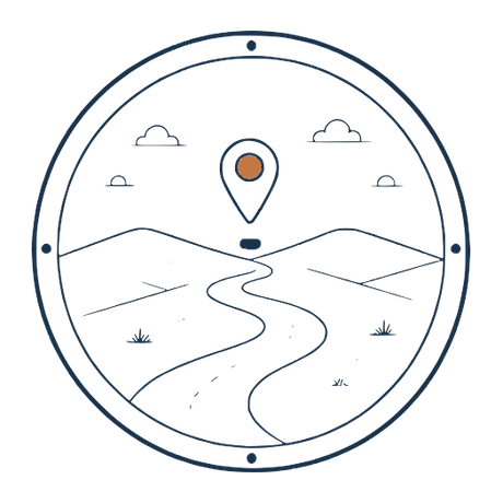 A route leading to a location marker